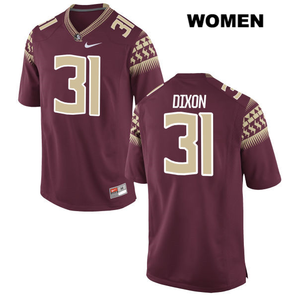 Women's NCAA Nike Florida State Seminoles #31 Kris Dixon College Red Stitched Authentic Football Jersey PMV2569TV